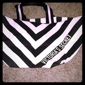 Victoria’s Secret Big Striped Tote Pink & Black